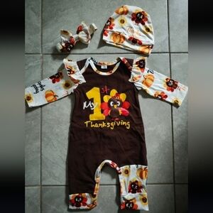 Brown Thanksgiving Kids One Piece